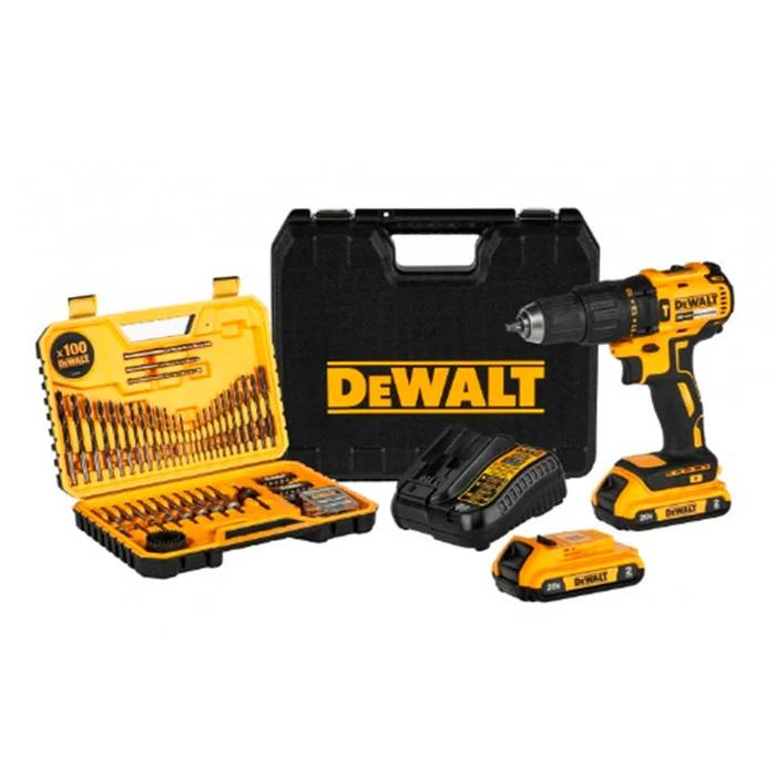 Kit Taladro Percutor Inalámbrico DEWALT DCD7781S2A-B3 20V + Caja de Accesorios