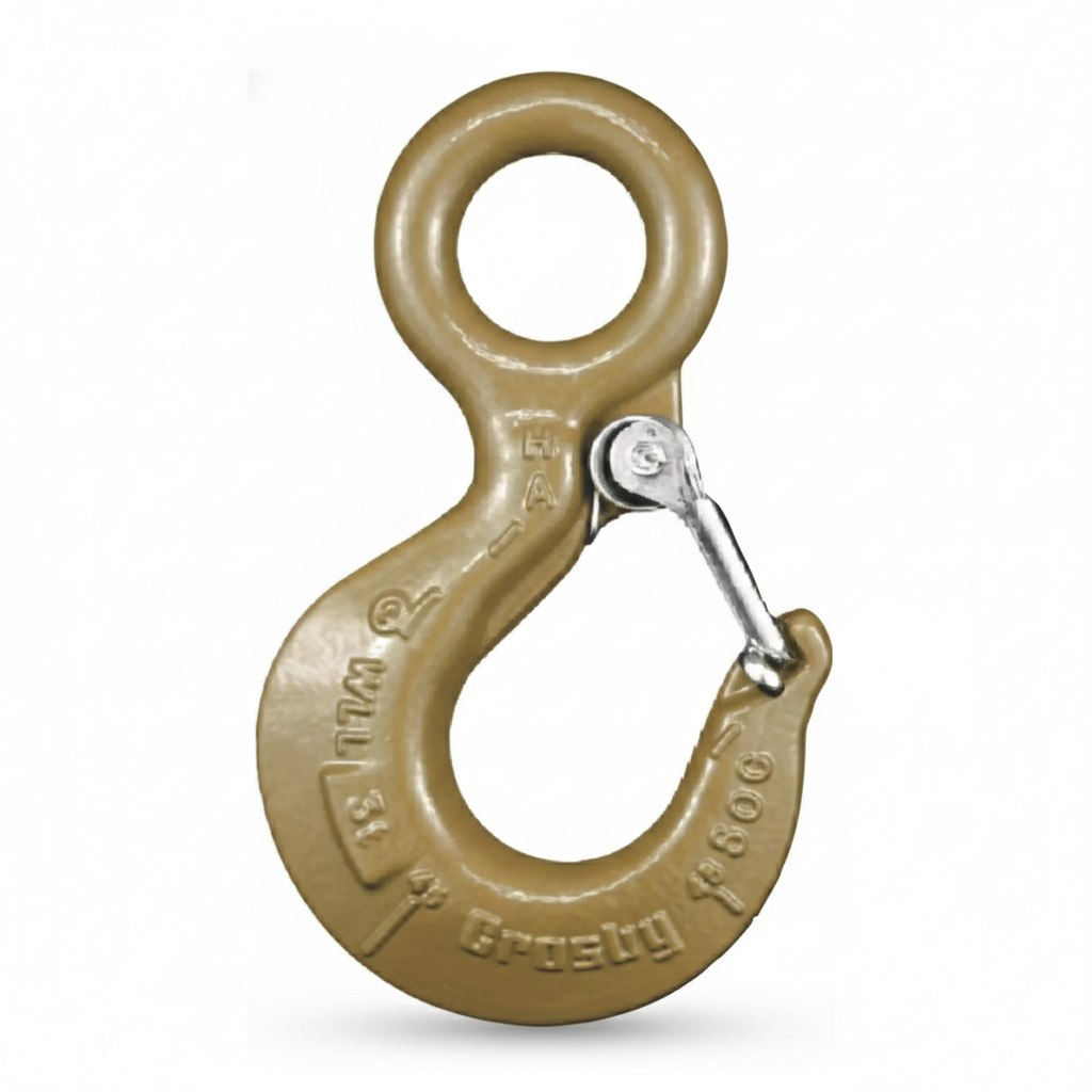 Gancho de Ojo Crosby L-320AN Acero de Aleación con Seguro 7t #Parte: 1022435
