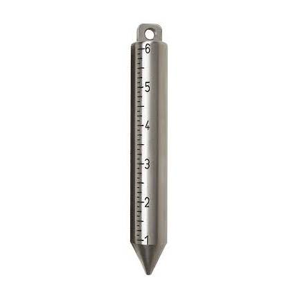 Plomada a Fondo de Acero Inoxidable con Marcas en Pulgadas y Milímetros 6" Modelo 401A296