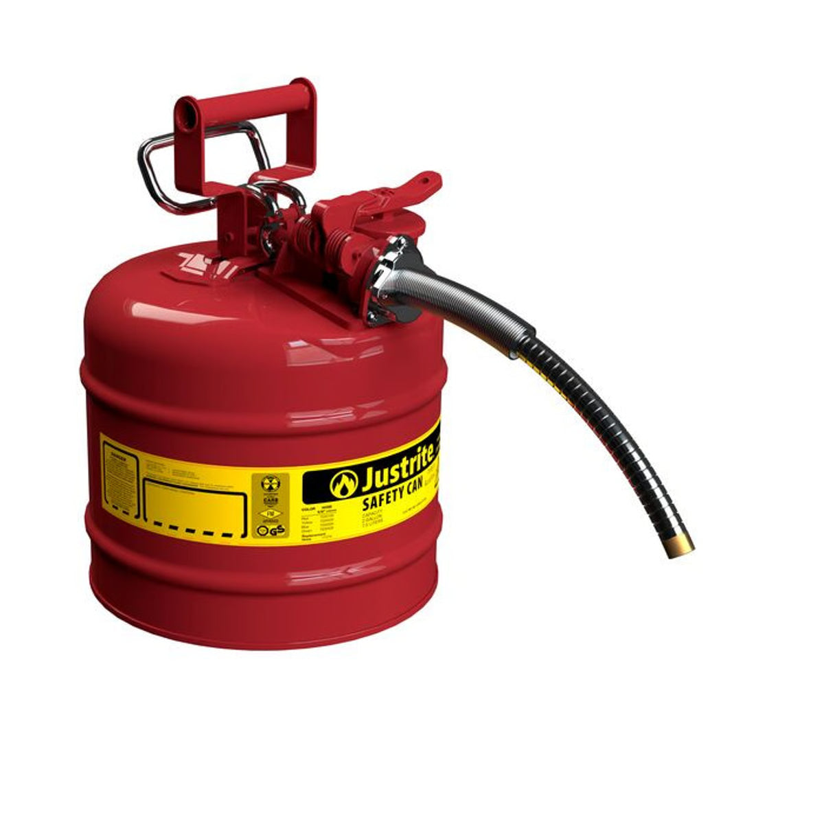 Bidon de Seguridad Tipo II AccuFlow Acero Calibre 24 2 Galones Justrite 7220120