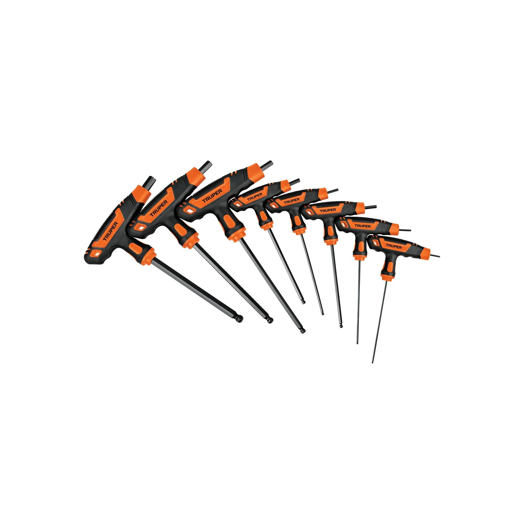 Juego de 8 Llaves Allen Mango T Truper Acero al Cromo Vanadio 2 a 10 mm