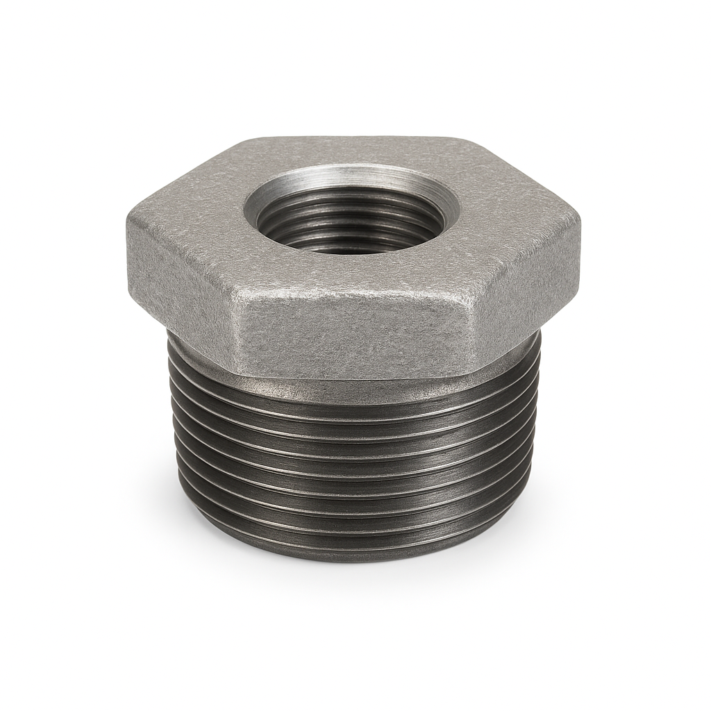 Bushing Hierro Maleable 150#, Conexión NPT, Reducción 1" x 3/4"