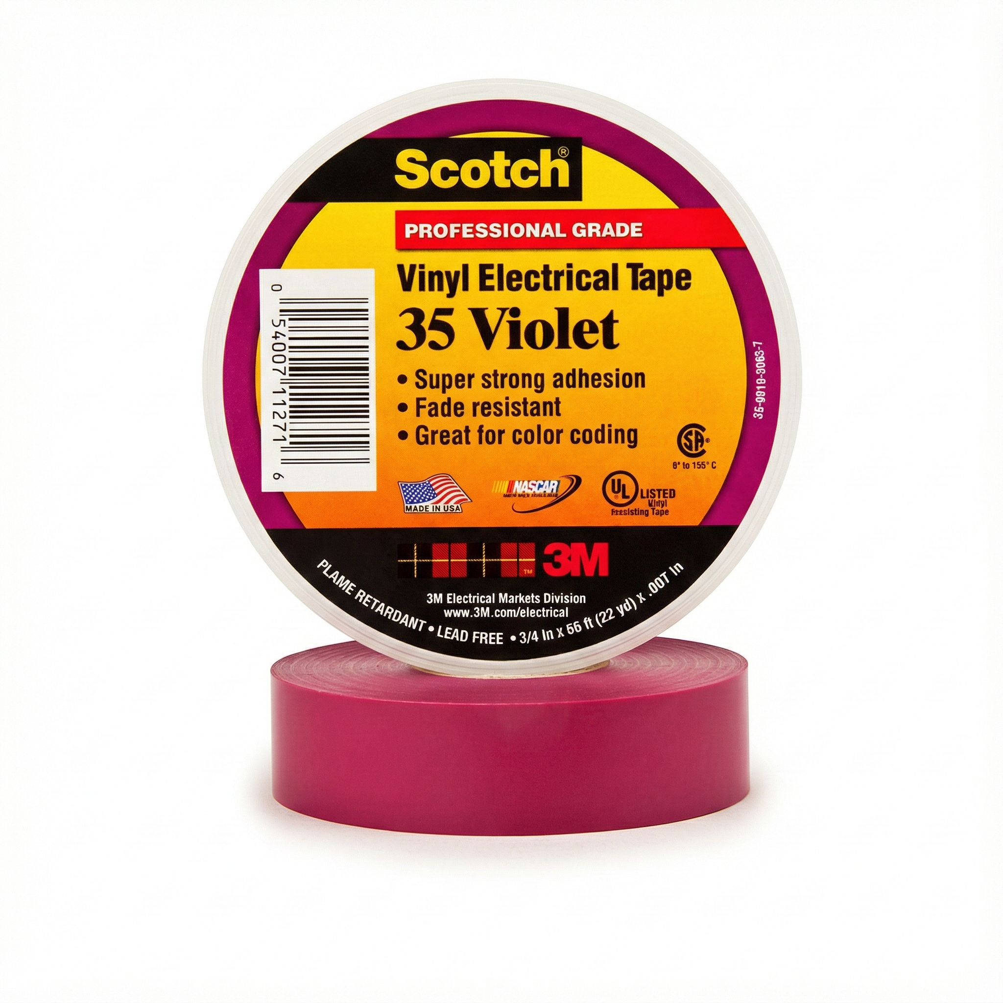 Cinta Aislante Eléctrica 3M Scotch #35 - Color Violeta