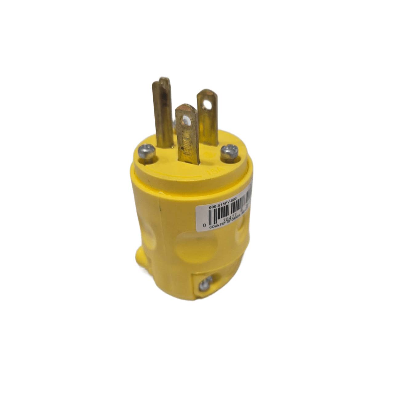 Clavija Industrial de Hoja Recta Leviton 515PV 15A 125V NEMA 5-15P, Amarillo