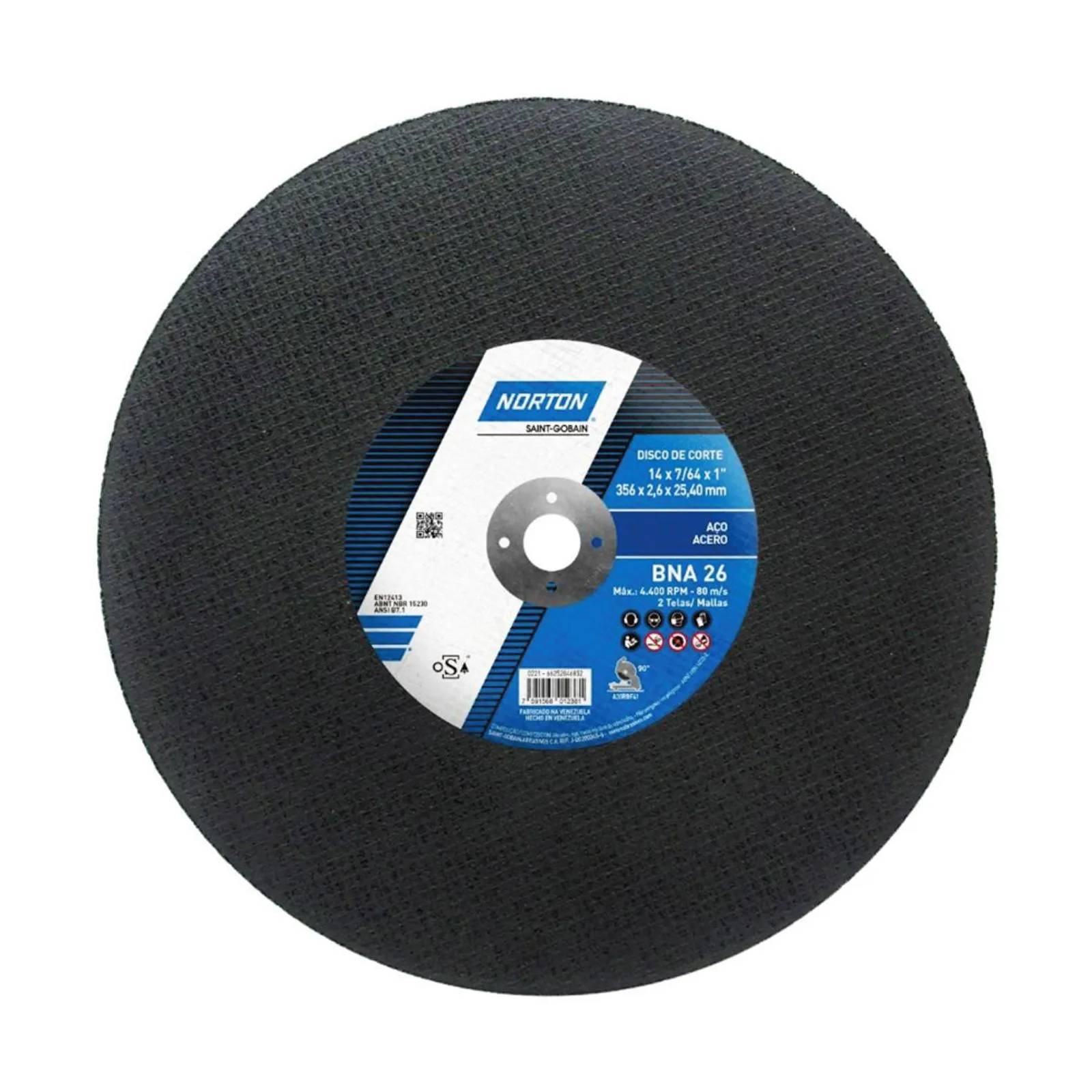 Disco de Corte 14" BNA26 (356x2.6x25.4mm) Saint Gobain / Norton