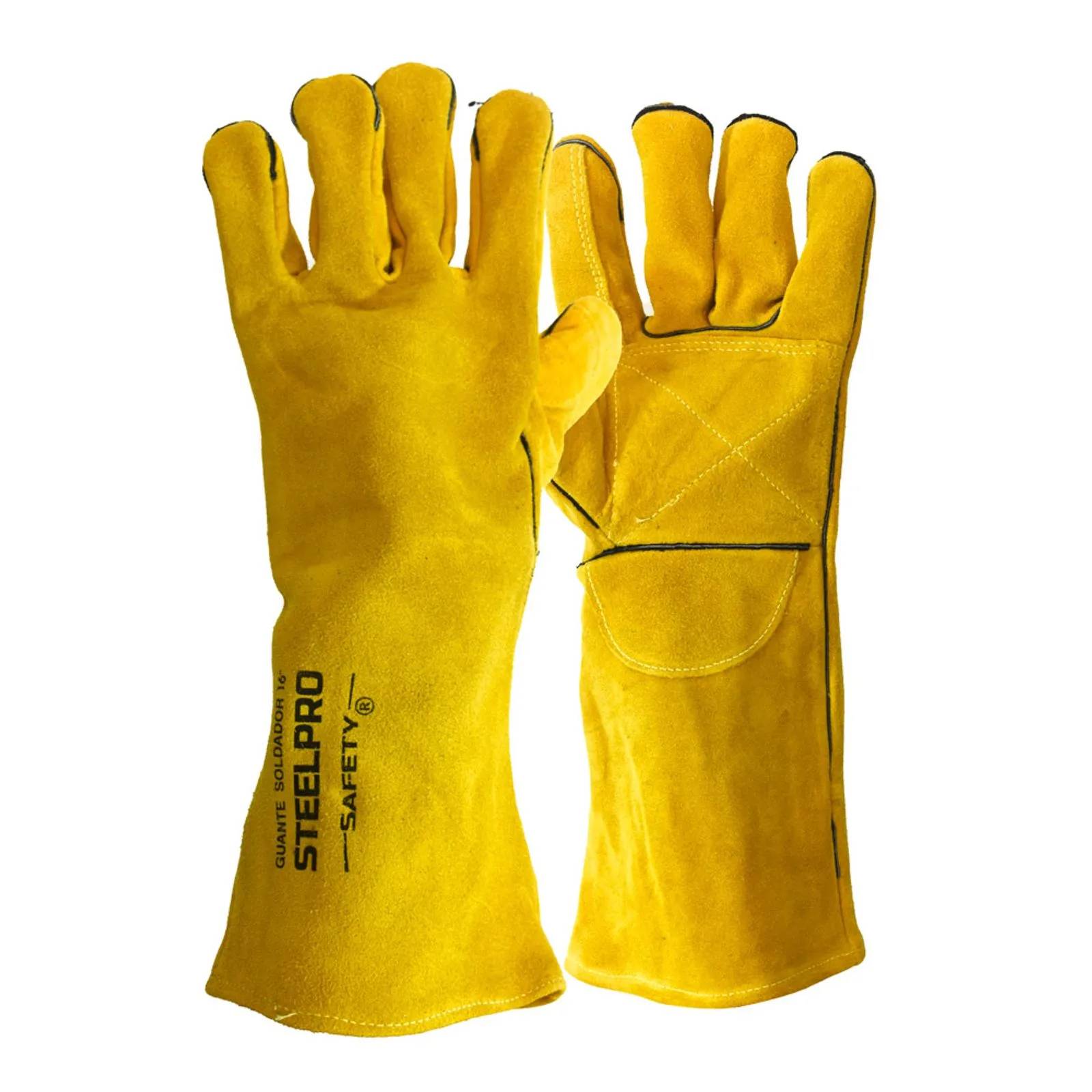 Guante para Soldar Steelpro Cuero Carnaza con Hilo Kevlar 16 Pulgadas