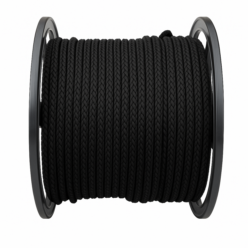 Soga Trenzada Negra 8mm x 200m (Rollo)