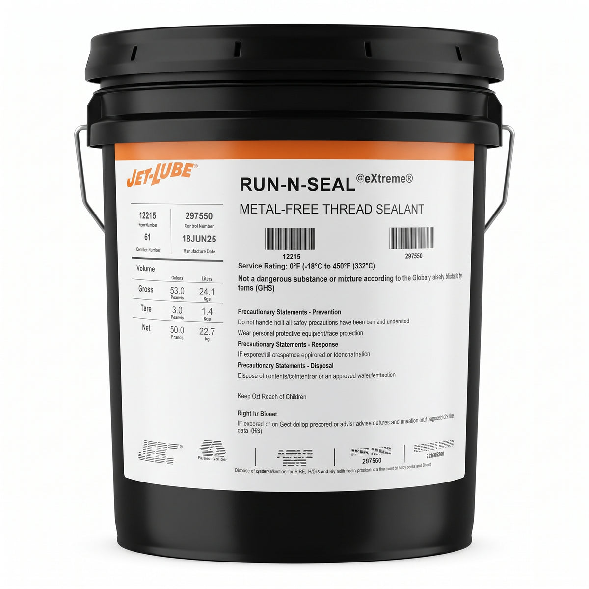 Sellador de Roscas Run-N-Seal Extreme Metal Free Compuesto Base Grasa Compleja 5 Galones