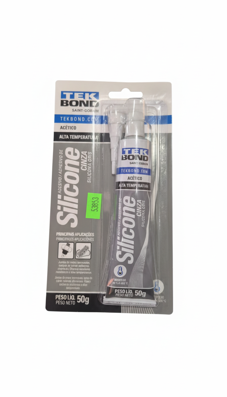 Silicona Acética de Alta Temperatura Gris Tek Bond 50g - Sellador para Juntas y Motores