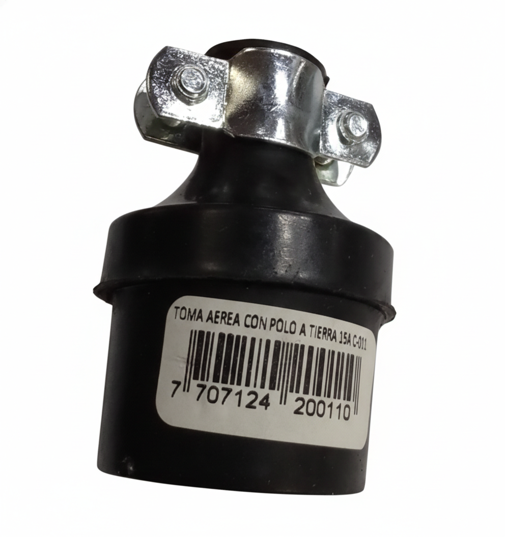 Toma Aerea Polarizada con Polo a Tierra 15A 125V para Extensiones Electricas