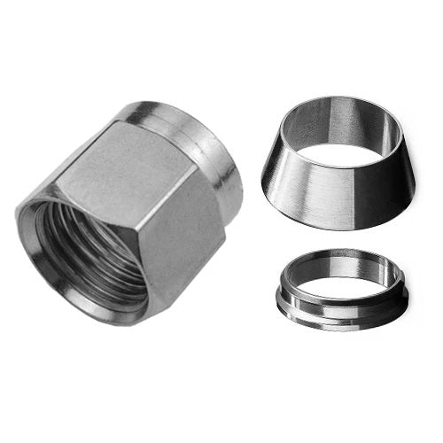 Tuerca con Férulas Acero Inoxidable 316 1/2 Pulgada