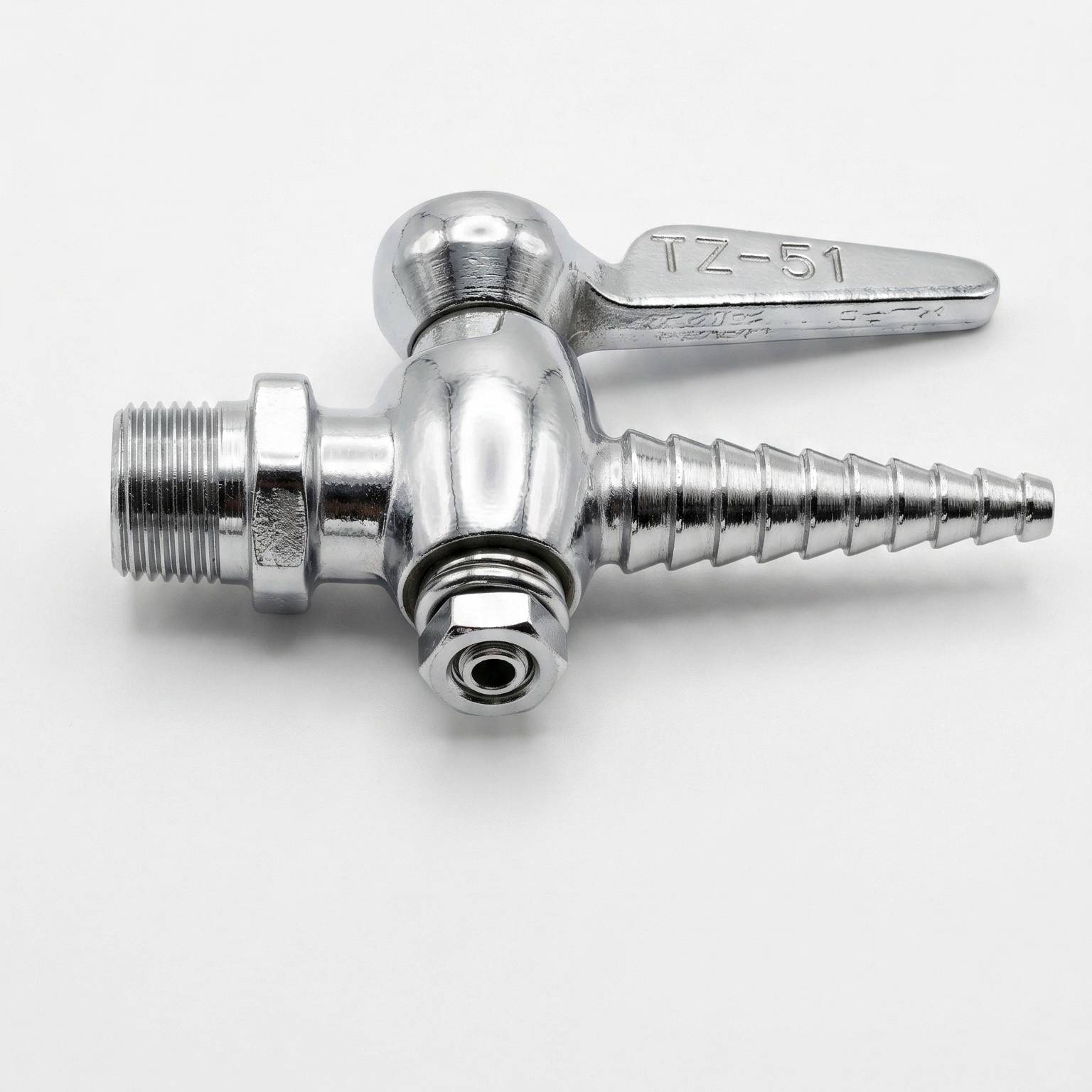 Válvula con Espigo VAC Cierre Rápido Latón Cromado 3/8 Pulgada 150 Lb NPT