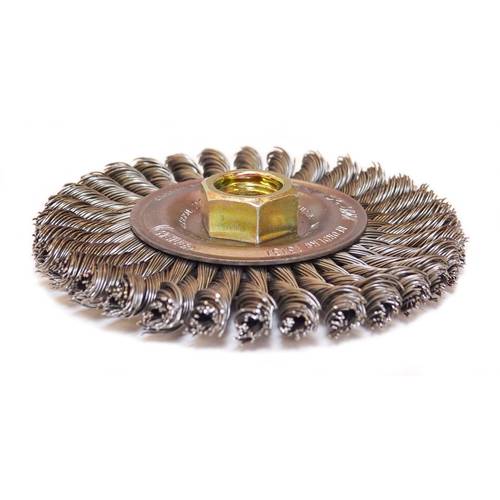 Grata Circular Entorchada Weiler 13199 4" x 5/8"-11/M14 Alambre .020" Stringer Bead