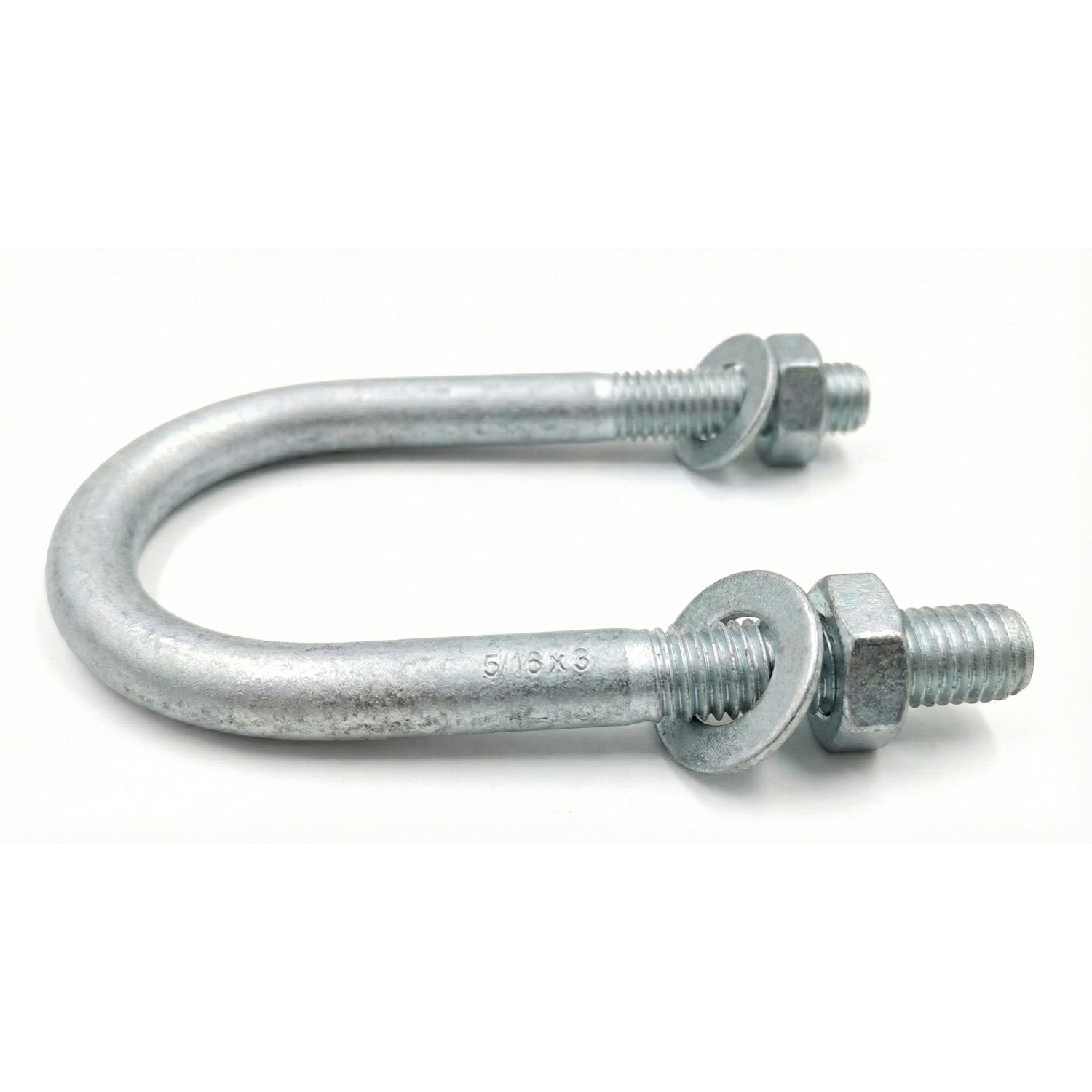 Tornillo en U Galvanizado 3/8" x 4" para Tubería (con tuerca y arandela)