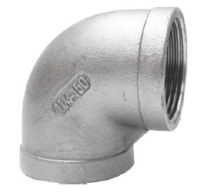 Codo de Acero Inoxidable 304 Clase 3000, Roscado, Diámetro 3/4"