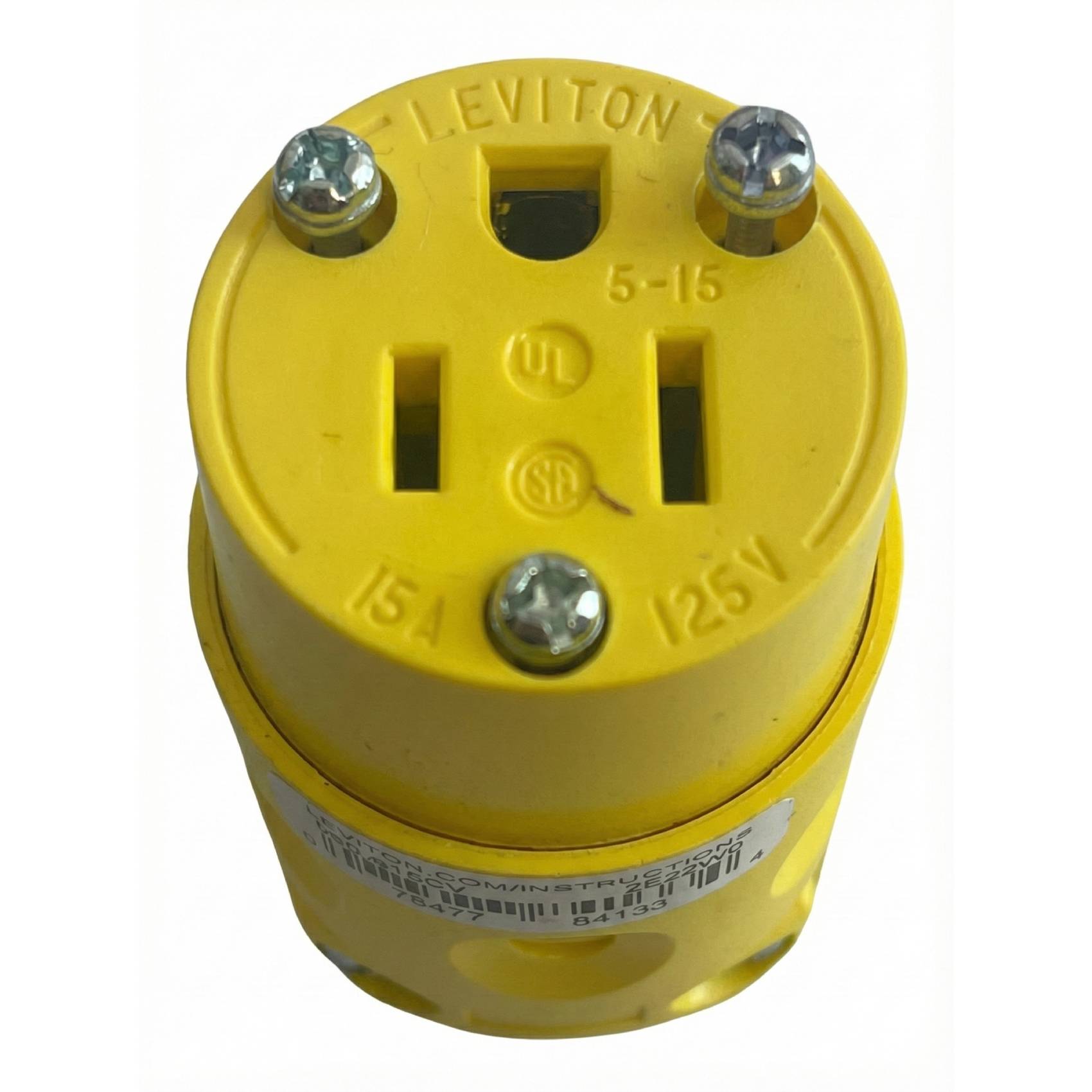 Toma Aérea Leviton 15A 125V - Conector en PVC de Alta Resistencia
